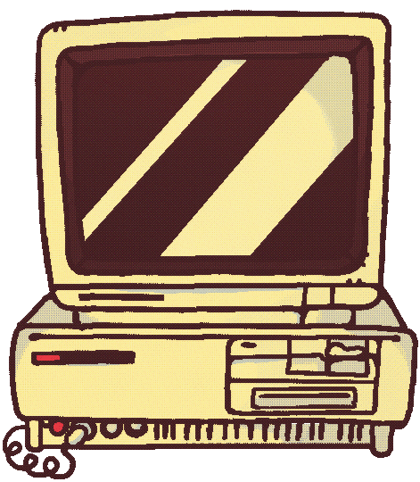 drawing of the tandy 1000 computer
